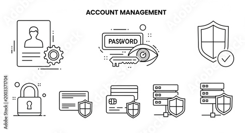Account Management Security Icons Set.