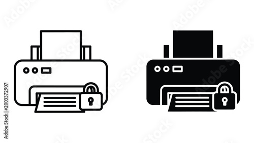 Canvastavla Secure printer icon with locked paper tray