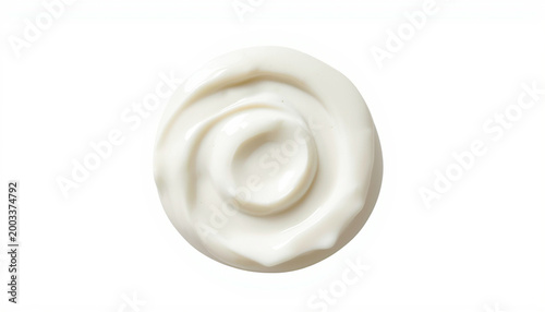   
White cream swirl isolated on clean background smooth skincare cosmetic lotion texture beauty product illustration design