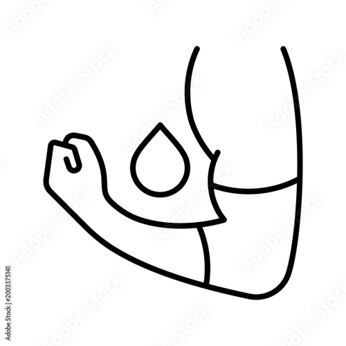 Blood donation icon. Healthcare and blood donation line symbol. Black and white.