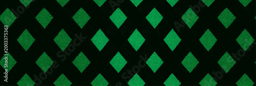 Repeating geometric diamond pattern featuring dark green and black colors creating a textured graphic backdrop. Dark green and black harlequin pattern background