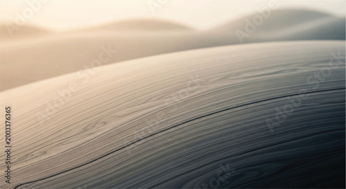 Rolling sand dunes or hills with gentle contours and texture lines under warm morning light golden hour depth of field landscape contours abstract peaceful tranquil environment