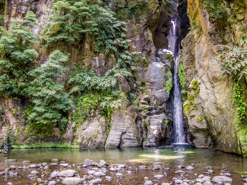 Salto do Cabrito waterfall in Sao Miguel biggest island of Azores
