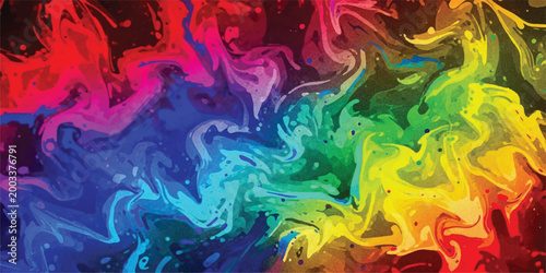 Rainbow liquid marble abstract background with swirling multicolored paint effects abstract colorful movement background multicolored psychedelic creative saturation artistic spectrum