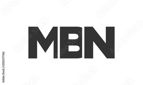 MBN logo design template with strong and modern bold text. Initial based vector logotype featuring simple and minimal typography. Trendy company identity.