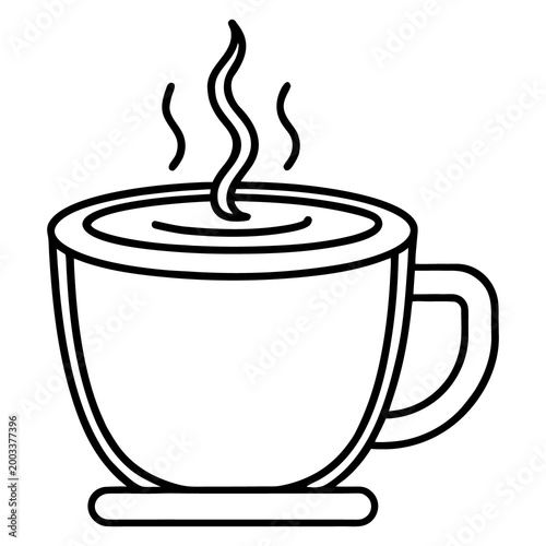 Tableau sur toile Hot coffee cup icon with steam rising for cafe menu design.