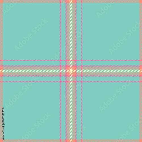 Fit fabric vector textile, advertising background pattern check. Book tartan seamless plaid texture in teal and red colors.