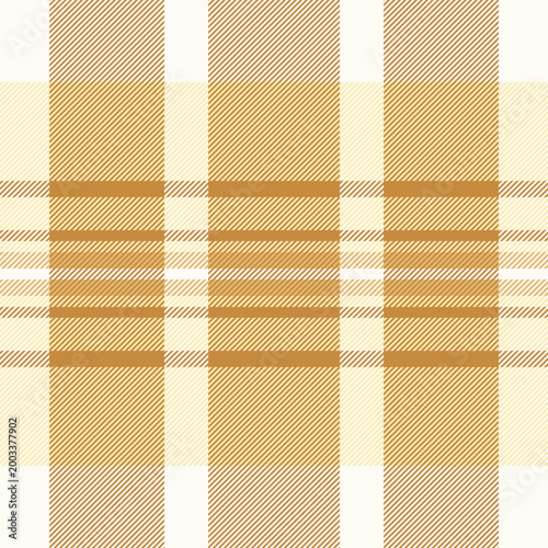 Size check seamless background, continuity vector pattern fabric. Brand tartan texture textile plaid in orange and light colors.