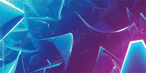 Abstract digital shards background with glowing neon blue and purple reflections abstract fragment background artistic creative wallpaper electric reflection contemporary