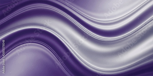 Abstract flowing smooth dark purple and white satin waves background with abstract background luxurious gradient colorful backdrop creative artistic wallpaper contrast material
