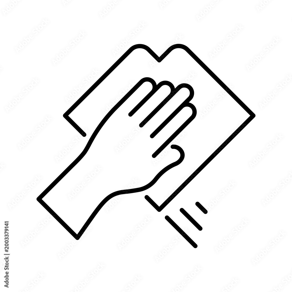 Fototapeta premium Surface cleaning icon. Home and housekeeping line symbol. Black and white.