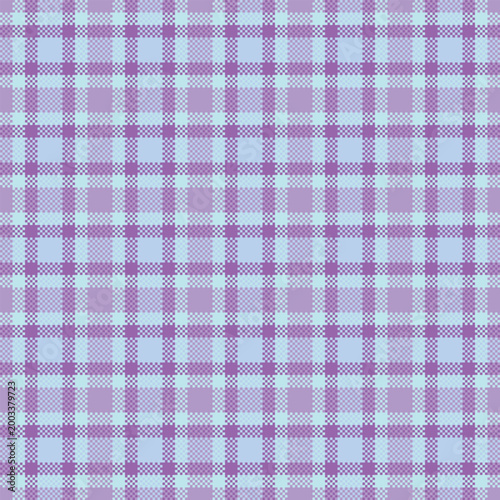 Fit background texture textile, graceful tartan check pattern. Presentation seamless plaid vector fabric in violet and light colors.
