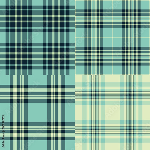 Old-world inspired plaid tartan pattern. Seamless vector background ideal for textile production, retro decor, and stationery design.