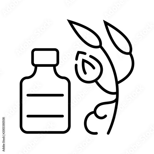 Mastic resin icon. Food and flavoring line symbol. Black and white.