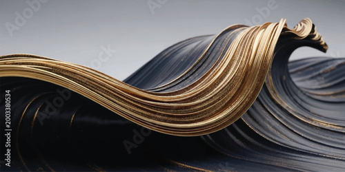 Luxury abstract background with flowing black and gold silk curves high end abstract background sophisticated metallic aesthetic artistic wallpaper material backdrop composition decorative