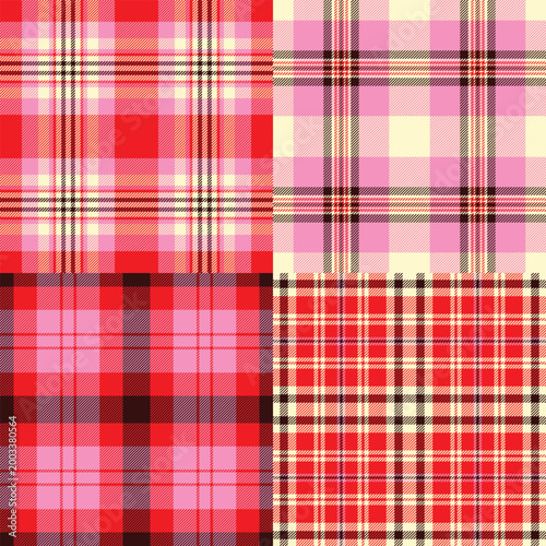 Plaid bundle featuring England and outdoor style tartans. Vector designs perfect for fashion, blankets, scarves, stationery, and digital use.