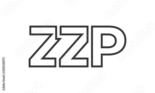 ZZP logo design template with strong and modern bold text. Initial based vector logotype featuring simple and minimal typography. Trendy company identity.
