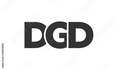 DGD logo design template with strong and modern bold text. Initial based vector logotype featuring simple and minimal typography. Trendy company identity.