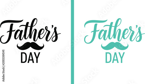 Father's day calligraphy designs two elegant and festive variations