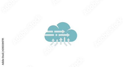 Graphic representation of cloud computing technology.