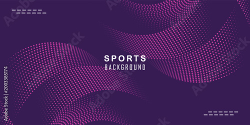 Modern colored poster for sports. Wave with dots created using blend tool. Abstract vector style. dots and particles.