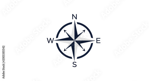 a blue compass on a white background.