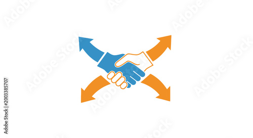 Handshake partnership and cooperation concept.