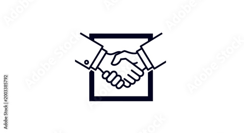 Handshake agreement and business partnership.
