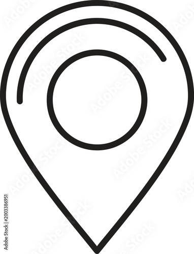 Location pin icon vector outline design template isolated on white background.