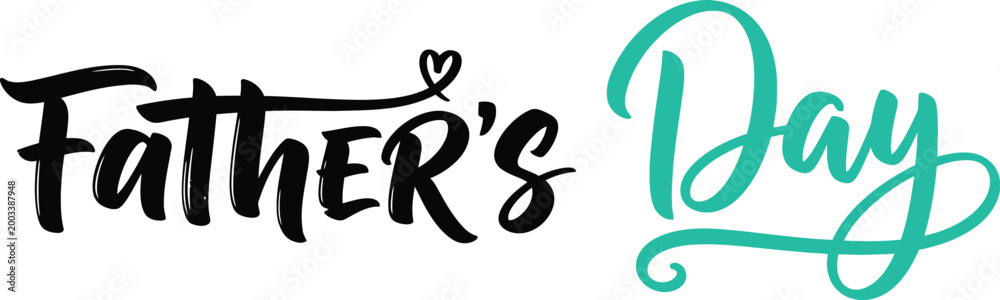 Obraz premium Festive father's day calligraphy with heart accent on white background