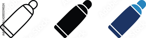 Toothpaste tube vector icon variants in black and blue flat style, editable oral care and dental hygiene symbols collection for healthcare branding, pharmacy packaging and medical infographics