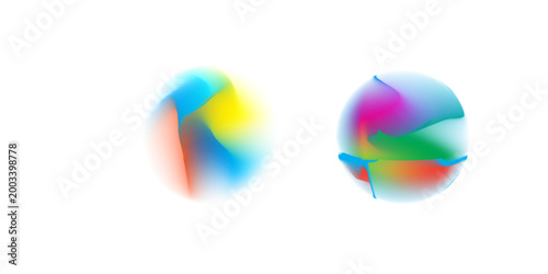 Abstract Soft Gradient Circles Pair — Colorful Blurred Background With Blue Green And Yellow Orange Hues