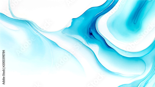 Vector Abstract aqua waves dance gracefully, evoking serenity and fluidity. Soft color gradients create dynamic flow, ideal for background, offering sense of calm and movement.