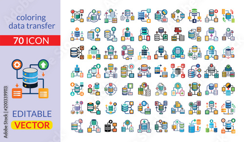 Colorful data transfer set editable database server