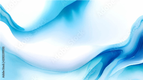 Vector Abstract waves of fluid aqua create serene, ethereal backdrop, evokes sense of tranquility, harmony, infinite expanse.