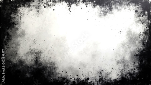 Vector Textured background with gradient shades of gray, an abstract dark border surrounds bright, creating dynamic contrast with evocative artful aesthetic. 