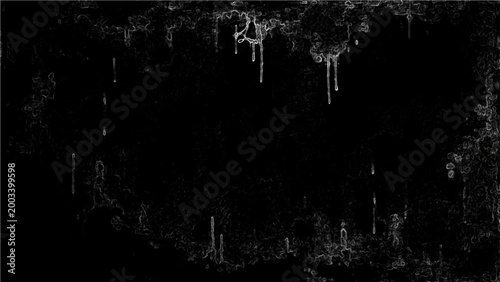 Vector Gloomy abstract textural elements with dripping water against the darkness, evokes feeling of decay and desolation.