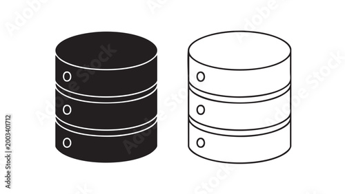 Data server storage unit icon set