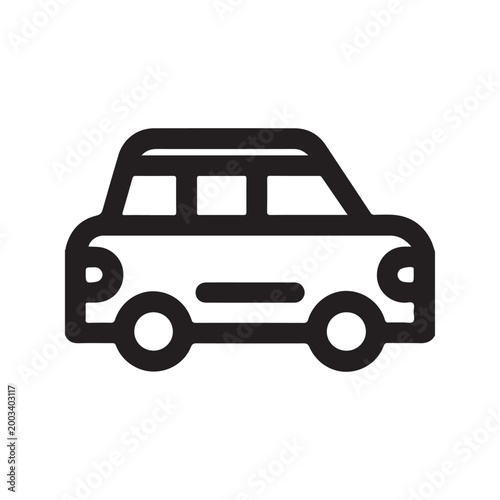Fotografie Black outline of a classic station wagon car vehicle