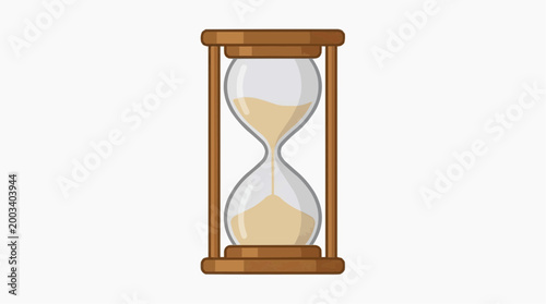 An hourglass shows the passage of time, reminding us of the precious moments. It symbolizes the importance of efficient and mindful living.