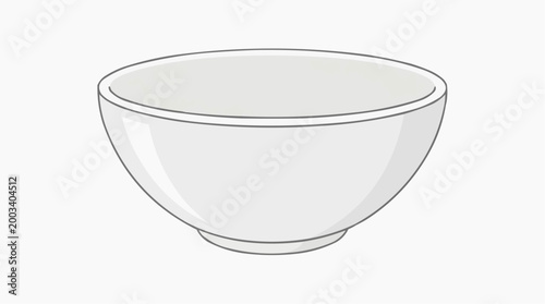 An elegant, minimalist white bowl, isolated on a clean backdrop. the simple yet versatile design is perfect for both visual appeal and practical use.