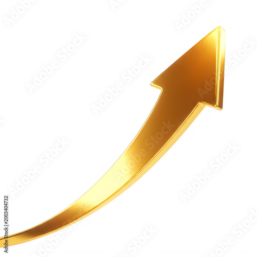 A shiny gold arrow pointing upwards