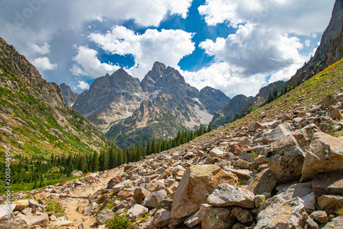 Obraz na płótnie The cathedral group as seen from the north fork of Cascade Canyon, Grand Teton N