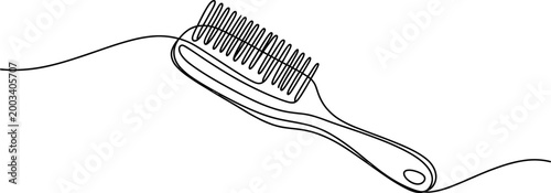 Hair comb continuous single line drawing