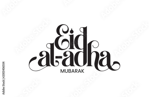 Elegant Eid al-Adha Mubarak Typography Design