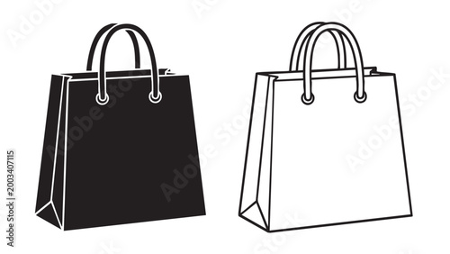 Shopping bag retail icon vector set