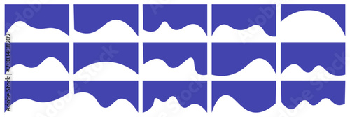 Collection of dividers shape templates. Modern separator header for website and app. Curve lines, wave collection of abstract design element for top and bottom page web site.
