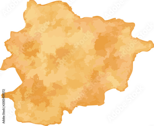 Vector watercolor illustration of map of  