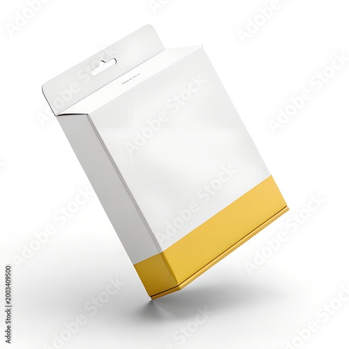 Clean Product Packaging Box with Yellow Accent