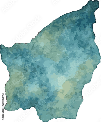 Vector watercolor illustration of map of  San Marino